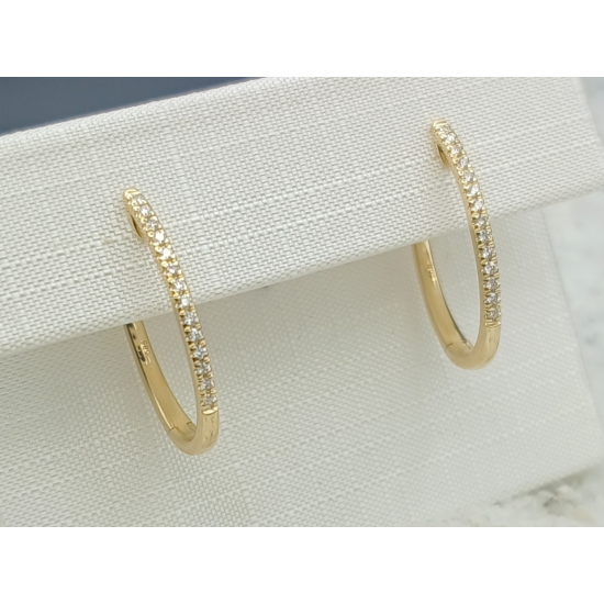 BICOLOR GOUDEN OORSTEKERS DIAMANT - 41562