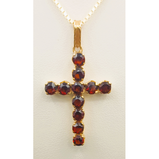 OCCASION 18KRT GOUDEN HANGER GRANAAT - 41570