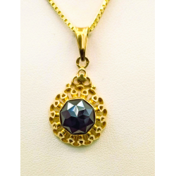 OCCASION14KRT GOUDEN HANGER GRANAAT - 41571