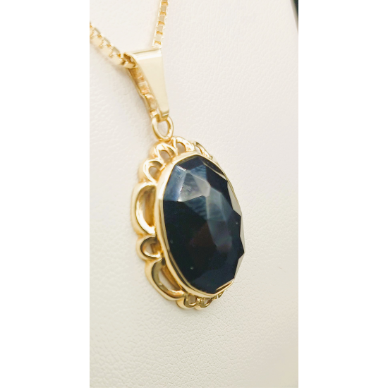 OCCASION14KRT GOUDEN HANGER GRANAAT - 41573