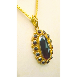 OCCASION14KRT GOUDEN HANGER GRANAAT - 41575