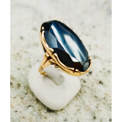 14 karaat geelgouden occasion ring met hematiet - 41577