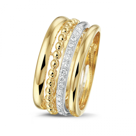 BICOLOR GOUDEN RING  DIAMANT - 41602