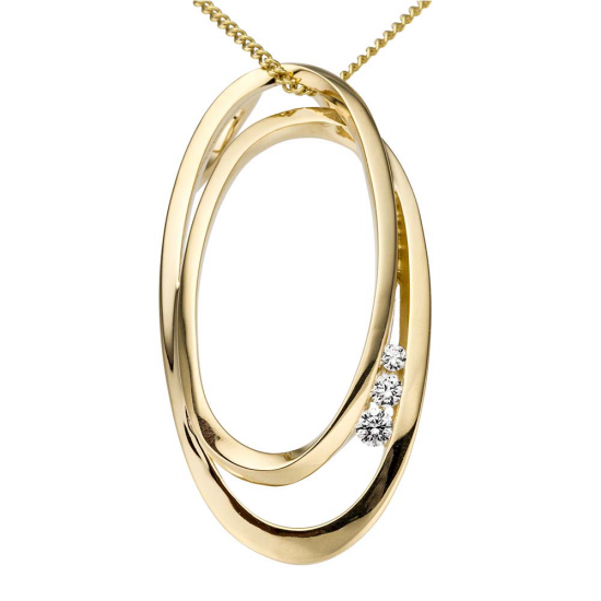 GEELGOUDEN HANGER  DIAMANT - 41605