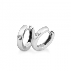 WITGOUDEN CREOLEN DIAMANT - 41638