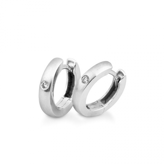 WITGOUDEN CREOLEN DIAMANT - 41638