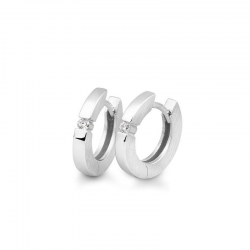 WITGOUDEN CREOLEN DIAMANT - 41642