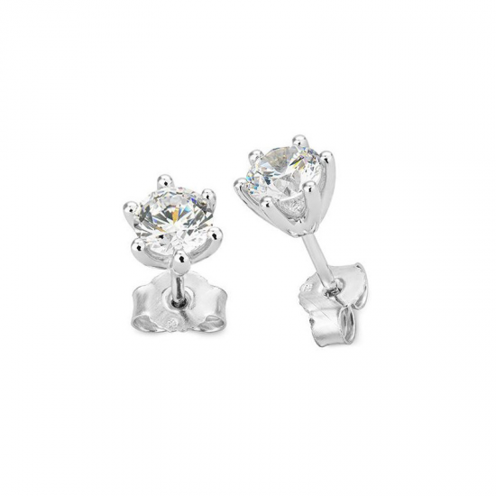 14 KARAAT GOUDEN SOLITAIR OORKNOPPEN MET BRILJANT - 41738