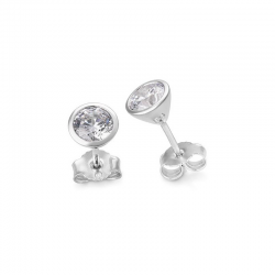 14 KARAAT GOUDEN SOLITAIR OORKNOPPEN MET BRILJANT - 41742