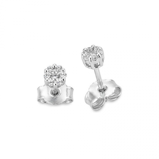 14 KARAAT GOUDEN SOLITAIR OORKNOPPEN MET BRILJANT - 41745