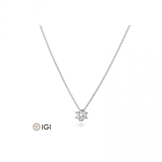 14 KARAAT GOUDEN SOLITAIR HANGER/COLLIER MET BRILJANT - 41749