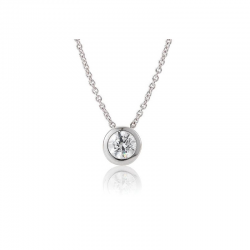 14 KARAAT GOUDEN SOLITAIR HANGER ZONDER COLLIER MET BRILJANT - 41766