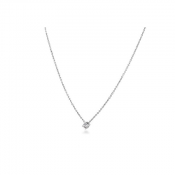 14 KARAAT GOUDEN SOLITAIR HANGER INCL.COLLIER 42 CM MET BRILJANT - 41772