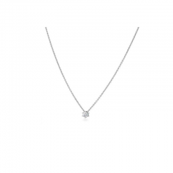 14 KARAAT GOUDEN SOLITAIR HANGER INCL.COLLIER 42 CM MET BRILJANT - 41781