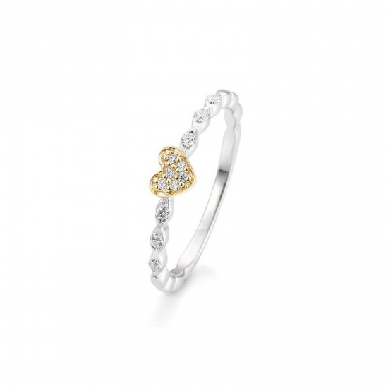 GOUDEN RING HART 0.123CT - 41855