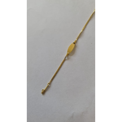 GOUDEN FJORY PLAATARMBAND  MET ZILVEREN KERN - 37663