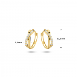 9k klapoorringen zirkonia 12,5 mm - 42028