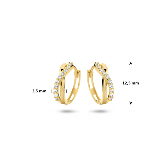 9k klapoorringen zirkonia 12,5 mm - 42028