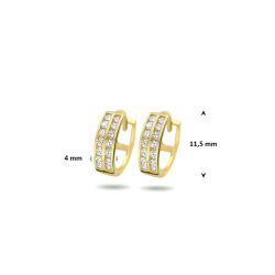 9k klapoorringen zirkonia 11,5 mm - 42029