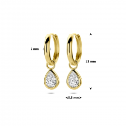 9k oorringen zirkonia 21 mm - 42030