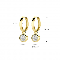 9k oorringen zirkonia 20 mm - 42031