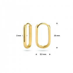 9k klapoorringen paperclip 16 mm - 42032