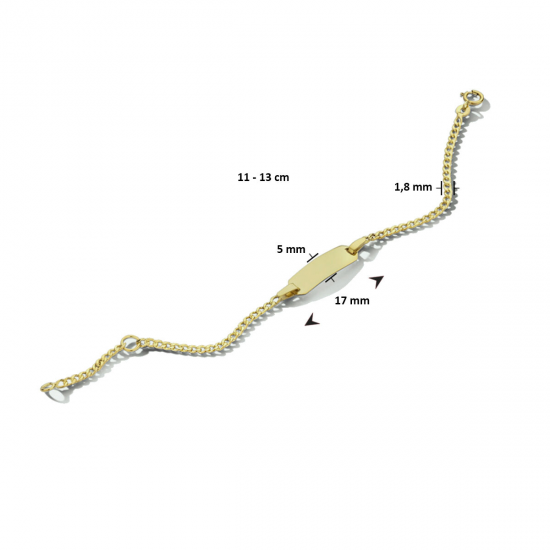 9k graveerarmband gourmette 4 zijdes geslepen plaat 5,0 mm - 42038