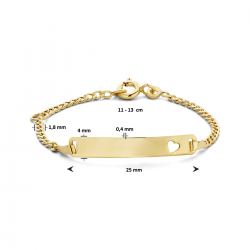 9k graveerarmband hart plaat 4,0 mm - 42042