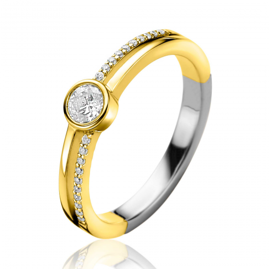 ZINZI GOLD PLATED ZILVEREN RING - 42051