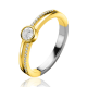 ZINZI GOLD PLATED ZILVEREN RING - 42051
