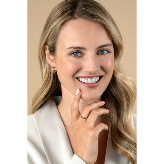 ZINZI GOLD PLATED ZILVEREN RING - 42051