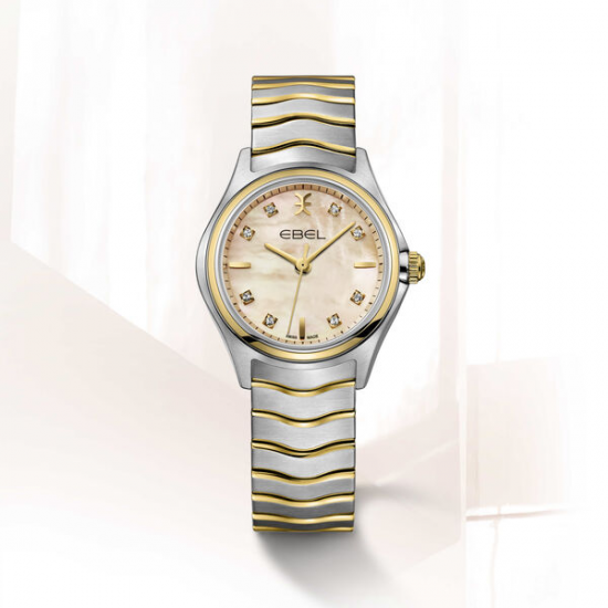 Ebel  Wave 33 mm, 18 karaat goud met diamant - 42080