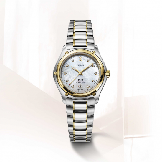 Ebel 1911 30 mm, 18 karaat goud met diamant - 42081