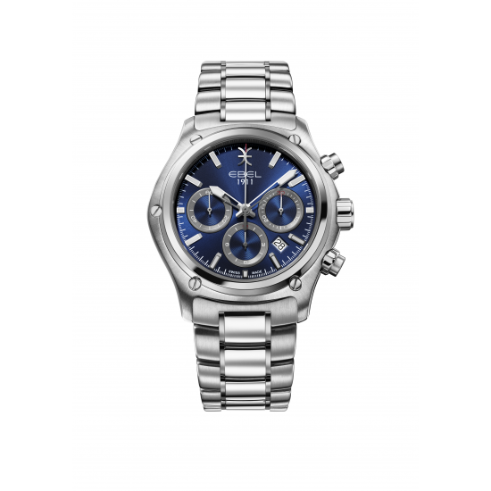Ebel 1911 42 mm automaat chronograaf staal met extra band - 42084