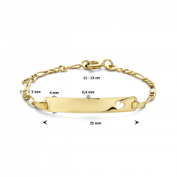 9k graveerarmband hart plaat 4,0 mm - 42107