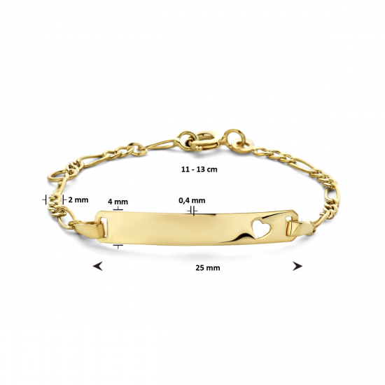 9k graveerarmband hart plaat 4,0 mm - 42107