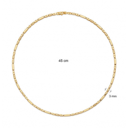 ZILVER GEEL VERGULD COLLIER - 42316