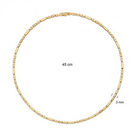 ZILVER GEEL VERGULD COLLIER - 42316