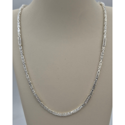 MASSIEF ZILVEREN KONINGSCOLLIER MET ZIRKONIA - 42343