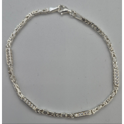 MASSIEF ZILVEREN KONINGSARMBAND MET ZIRKONIA - 42349