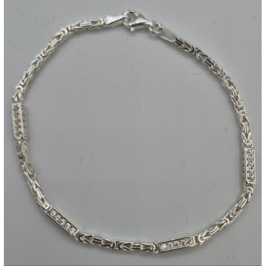 MASSIEF ZILVEREN KONINGSARMBAND MET ZIRKONIA - 42349