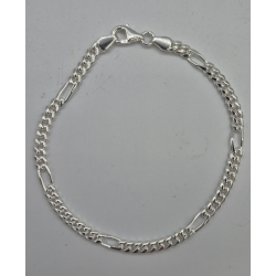 MASSIEF ZILVEREN FANTASIE ARMBAND , 21 CM LANG, 4 MM BREED - 42355