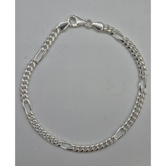 MASSIEF ZILVEREN FANTASIE ARMBAND , 21 CM LANG, 4 MM BREED - 42355
