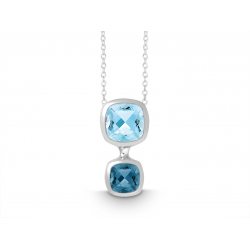 Zilveren fantasie collier  met hanger blauwe topaas van het merk Quinn - 42378