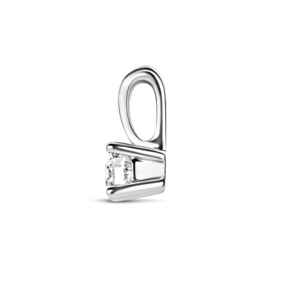 14 karaat witgouden solitair hanger met briljant 0.15 crt H/si - 42581