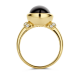 14 karaat  geelgouden ring met briljant 12/0.08 en onyx - 42583