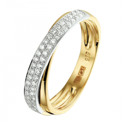 14 karaat  geelgouden ring met briljant 0.29 crt - 42584