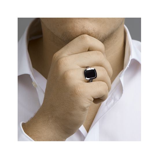 zegelring massief onyx - 41385