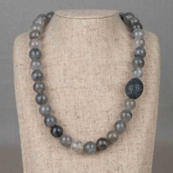 JEH COLLECTION COLLIER GRIJZE QUARTS - 42736