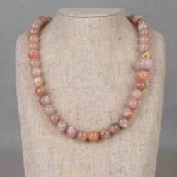 JEH COLLECTION COLLIER ROZE MAANSTEEN - 42737